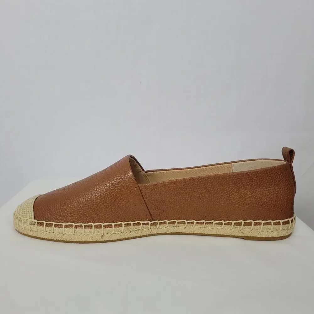 Lauren Ralph Lauren Camryn Tumbled Leather Espadrille size in 10 Deep Saddle Tan